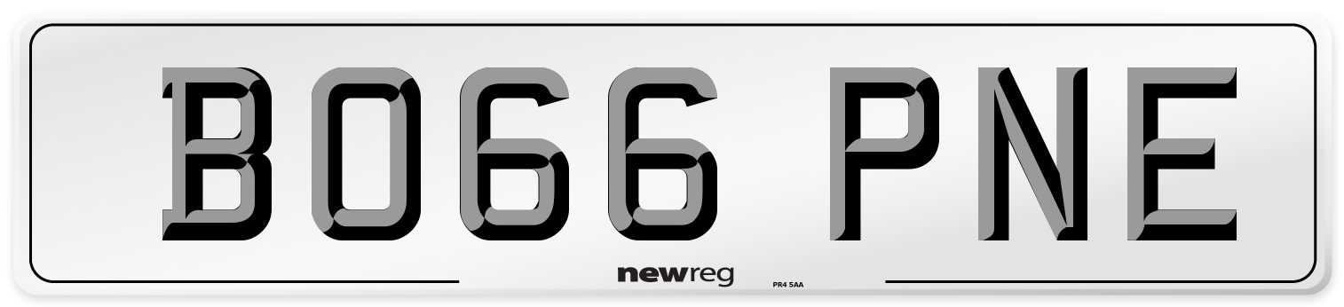 BO66 PNE Number Plate from New Reg